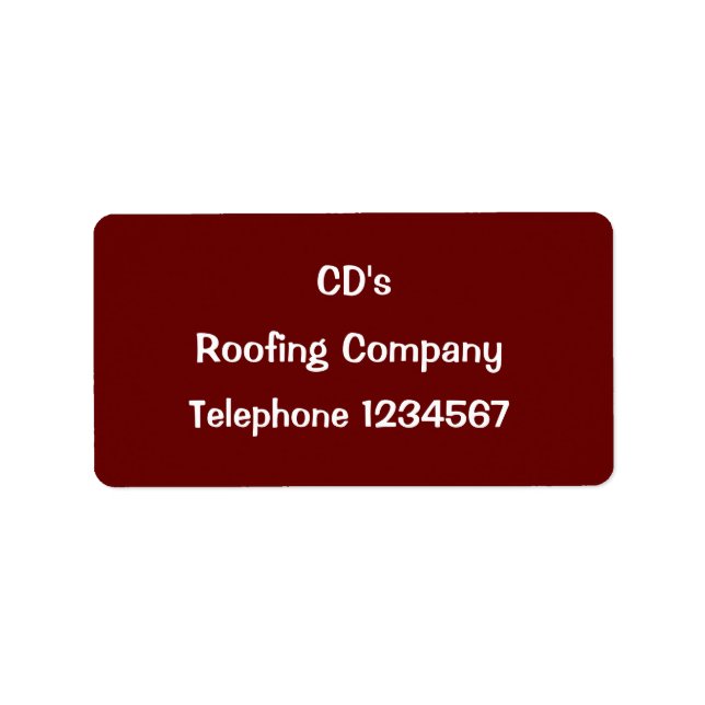 HANDEL, ROOFING ADRESSAUFKLEBER (Vorne)