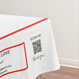 Handel zeigt Weißes Rot 52 x 70 QR Code Tischdecke
