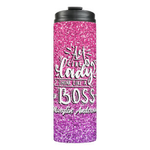 HANDELN WIE EIN LADY DENKE WIE EIN BOSS CUSTOM THERMOSBECHER