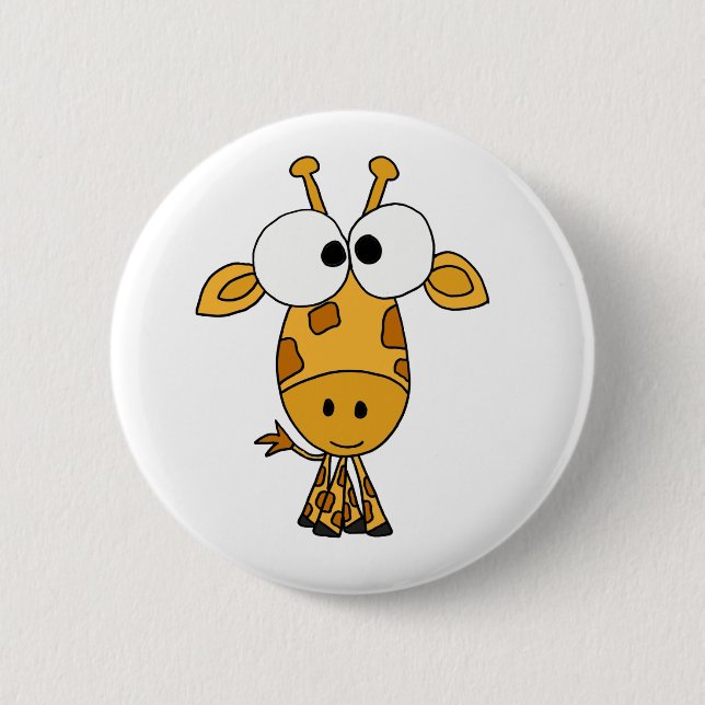 HANDELS, lustiger Giraffen-Cartoon Button (Vorderseite)