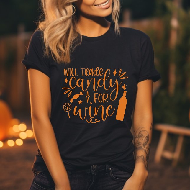 Handelsbonbons für Wein Funny Halloween T-Shirt (Von Creator hochgeladen)