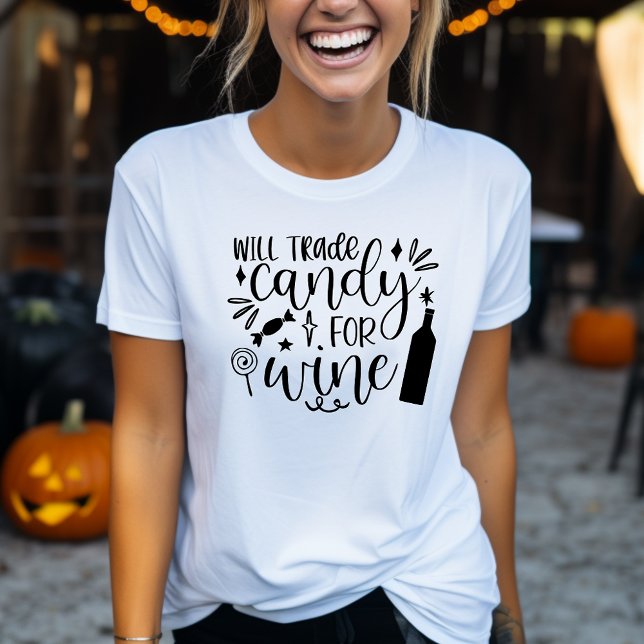 Handelsbonbons für Wein Funny Halloween T-Shirt (Von Creator hochgeladen)