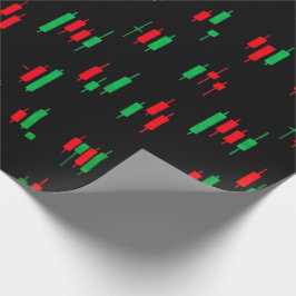 Handelschart-Muster Streetwear rote grüne Kerze Geschenkpapier