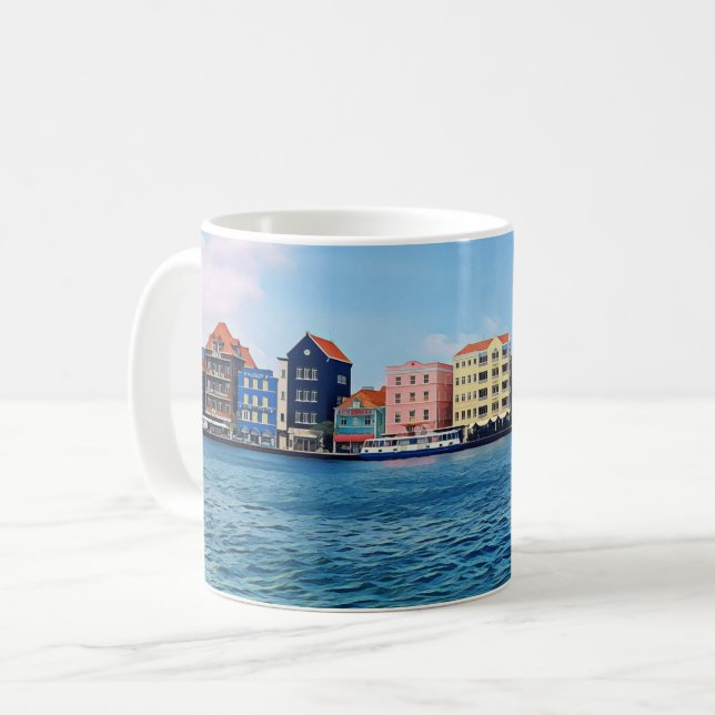 Handelskade Waterfront Willemstad, Curacao Town Kaffeetasse (Vorderseite Links)