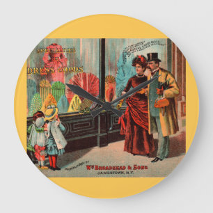 Handelskarte William Broadhead & Sons Kleidung Große Wanduhr