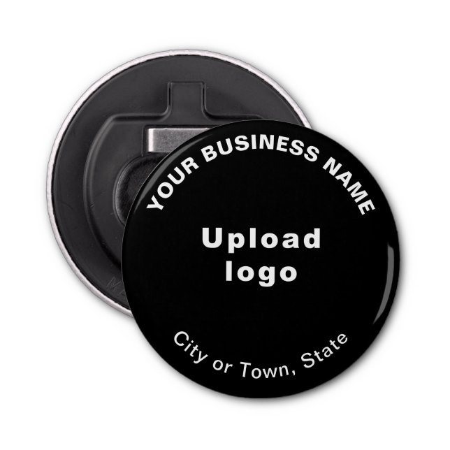 Handelsmarke auf Black Small Round Bottle Opener Flaschenöffner (Vorderseite)