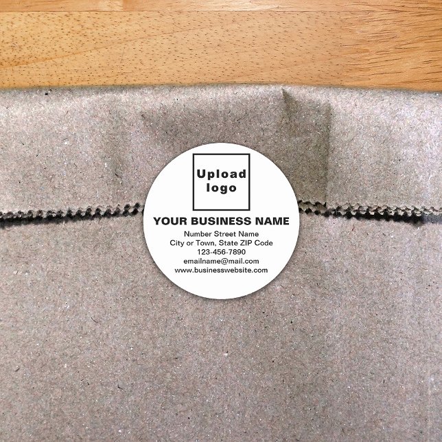 Handelsmarke auf der White Round-Aufkleber Runder Aufkleber (Build brand name awareness. Your business brand on white round sticker.)