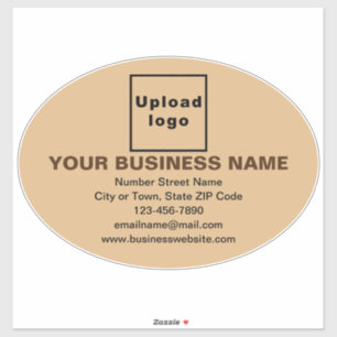 Handelsmarke auf hellbraunem, ovalem Vinyl Aufkleber