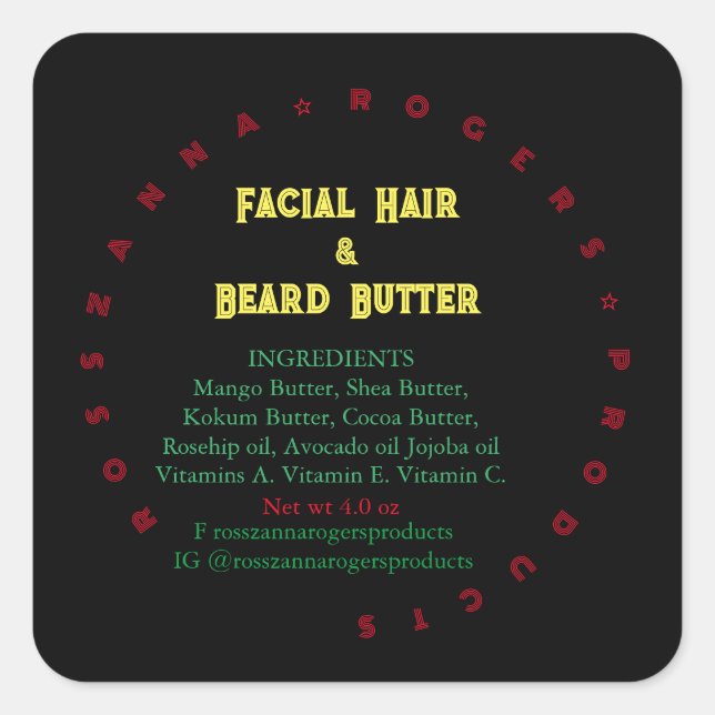 Handelsmarke Quadratischer Aufkleber (Vorderseite)