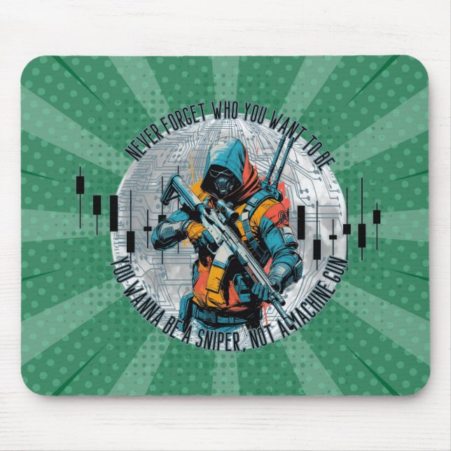 Handelsmotivation | Cyberpunk-Scharfschütze | Fant Mousepad (Vorne)