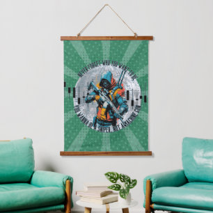 Handelsmotivation Cyberpunk-Scharfschütze Fant Wandteppich Mit Holzrahmen