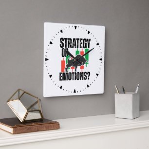 Handelsmotivation   Haussemarkt   Strategie  Quadratische Wanduhr