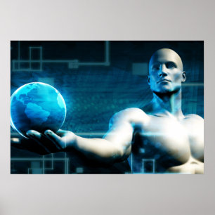 Handelsnachrichten mit den Daten abstrakt Poster