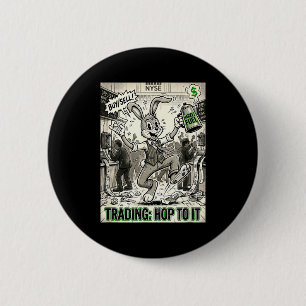 Handelsprung zum Vintage-Cartoon-Börsentag Button