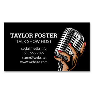 Händemikrophon   Sänger   Radio Host Magnetische Visitenkarte