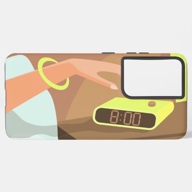 Händeschalten auf den Knopf Wecker-Schlummertaste Samsung Galaxy Hülle (Rückseite (Horizontal))