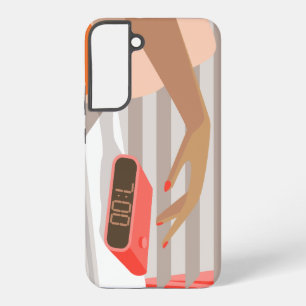 Händeschalten der Frauen auf den Knopf für den Wec Samsung Galaxy Hülle