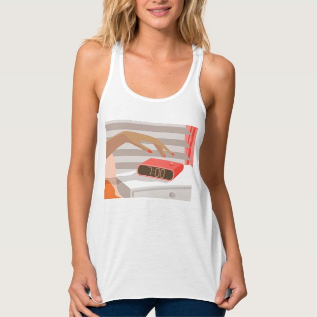 Händeschalten der Frauen auf den Knopf für den Wec Tank Top (Vorderseite)