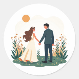 Händeschalter Runder Aufkleber