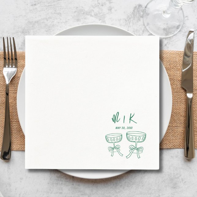 Händeschild-Cocktail-Hochzeit Serviette (Von Creator hochgeladen)