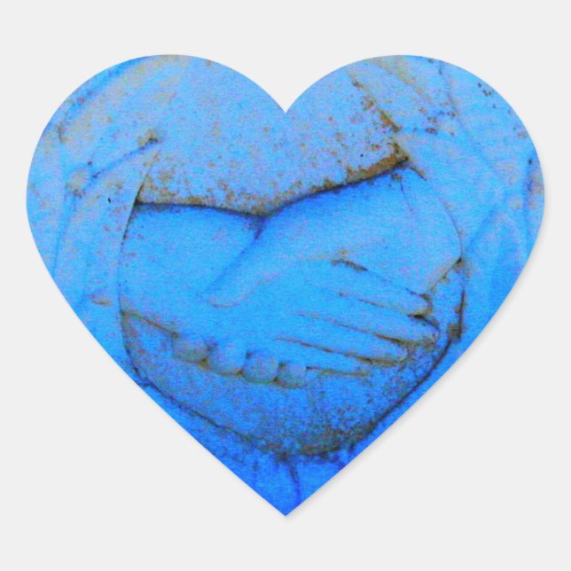 Händeschild Herz-Aufkleber (Vorderseite)