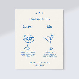 Händeschilderzeichen Getränke Cocktail Hochzeitssy Poster