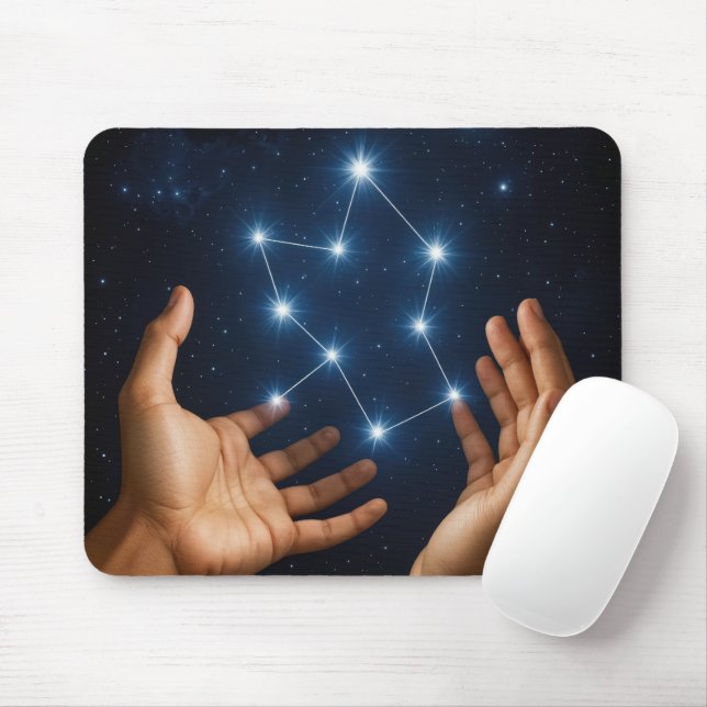 Händeschlitten erstellen einer Konstellation Mousepad (Mit Mouse)