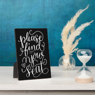 Händeschriften Bitte suchen Sie Ihr Sitzzeichen Fotoplatte