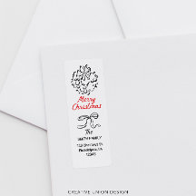 Händezeichnen Merry Christmas Return Address Label