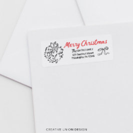 Händezeichnen Merry Christmas Return Address Label
