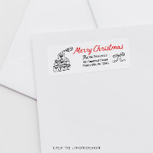 Händezeichnen Merry Christmas Return Address Label