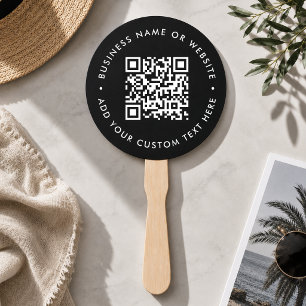 Handfächer Benutzerdefiniertes QR-Code-Logo Schw