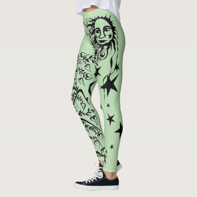 Handfarbene Designer-Leggings Leggings (Links)