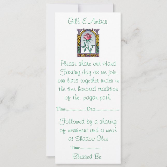 Handfasting Einladung (Vorderseite)