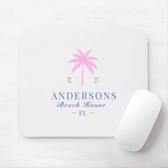 Handfläche | Beach House | Sozialklubästhetik Mousepad (Mit Mouse)