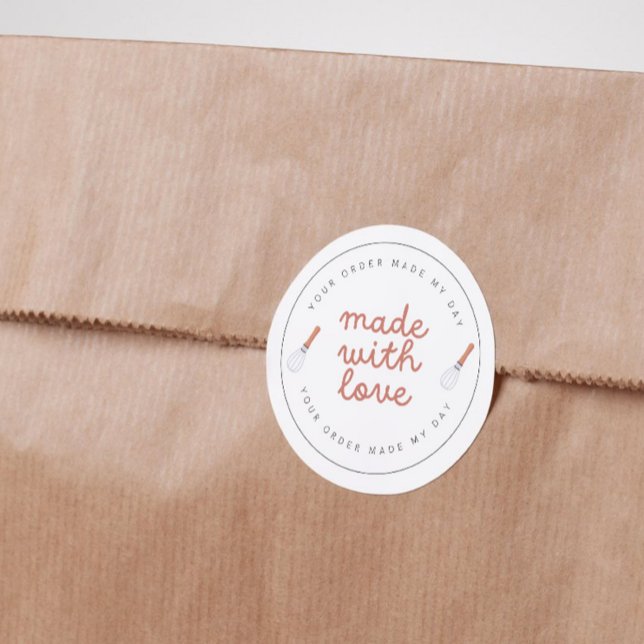 Handgearbeitete Bäckerei mit Liebe Runder Aufkleber (Von Creator hochgeladen)