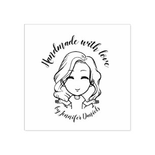 Handgearbeitete Handarbeit mit Liebe, die als Pers Gummistempel