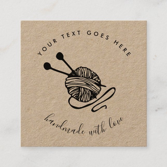 Handgearbeitete Papiere für das Bräunen von Kraftr Quadratische Visitenkarte (Vorderseite)