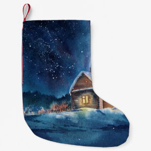 Handgearbeitete Winterlandschaft Kleiner Weihnachtsstrumpf