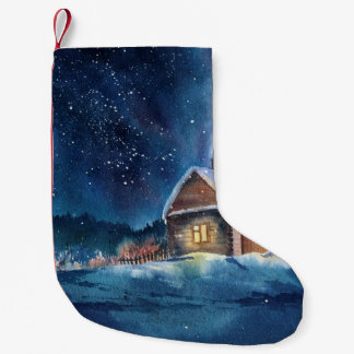 Handgearbeitete Winterlandschaft Kleiner Weihnachtsstrumpf