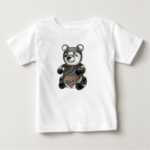 Handgeblasener Glas-Panda mit Wirbeln Baby T-shirt