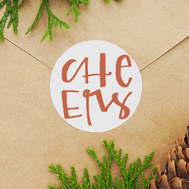 Handgebuchstaben Cheers Holiday Stickers