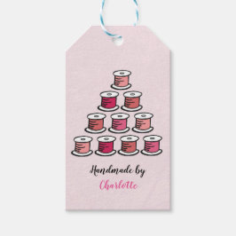 handgefertigt aus Baumwollrolle rosa Geschenkanhänger