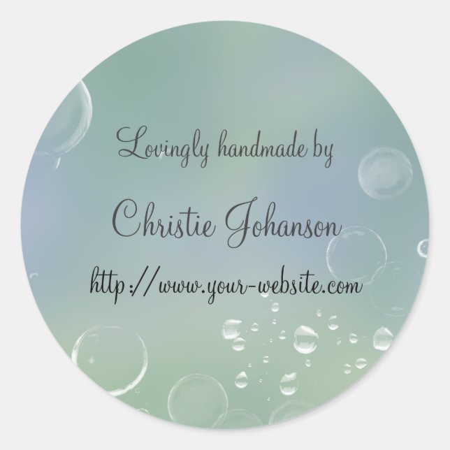 Handgefertigt - Blasendesign Runder Aufkleber (Vorderseite)