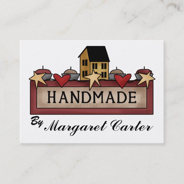 Handgefertigt - Knittern Visitenkarte (Vorderseite)