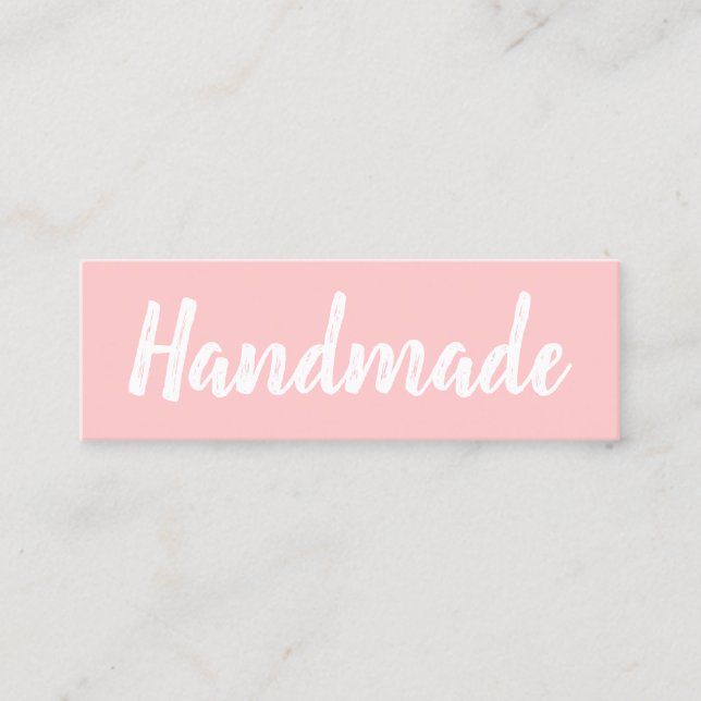 Handgefertigt minimalistisch, einfach, pastellrosa mini visitenkarte (Vorderseite)