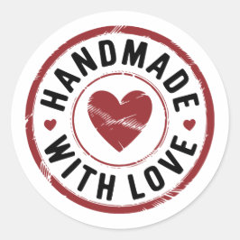 Handgefertigt mit Aufkleber für Liebe, schwarz und