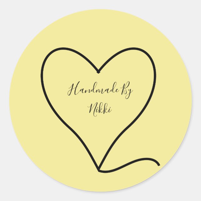 Handgefertigt mit Aufklebern Runder Aufkleber (Vorderseite)