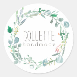 Handgefertigt mit dem Label "Vorlage grün" Runder Aufkleber