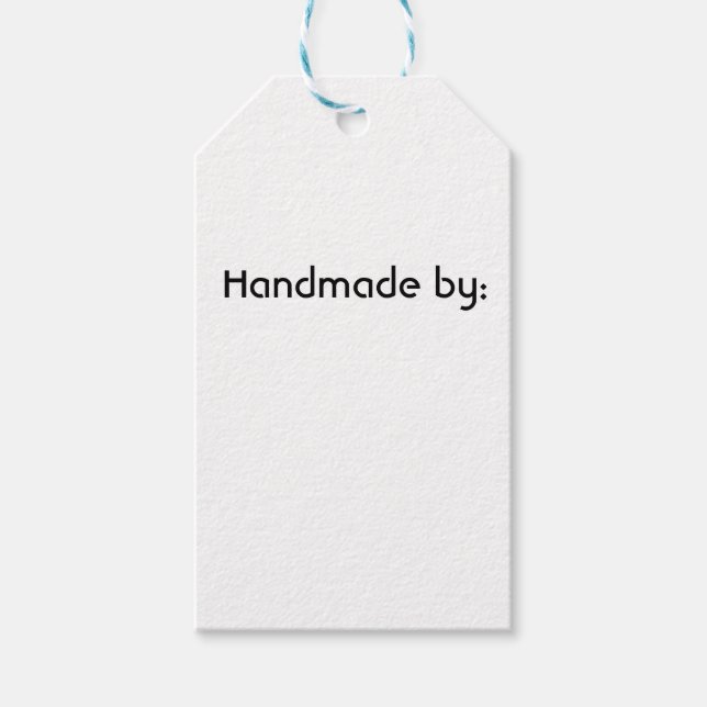 Handgefertigt mit Geschenketiketten, Kraftmarken Geschenkanhänger (Vorderseite)